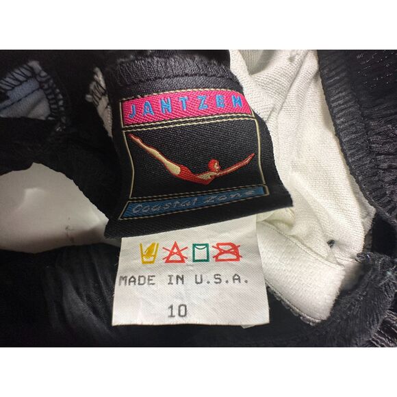 Jantzen Vintage 90s One Piece Monokini Bathing Suit Black Embellished Size 10 - Picture 3 of 6